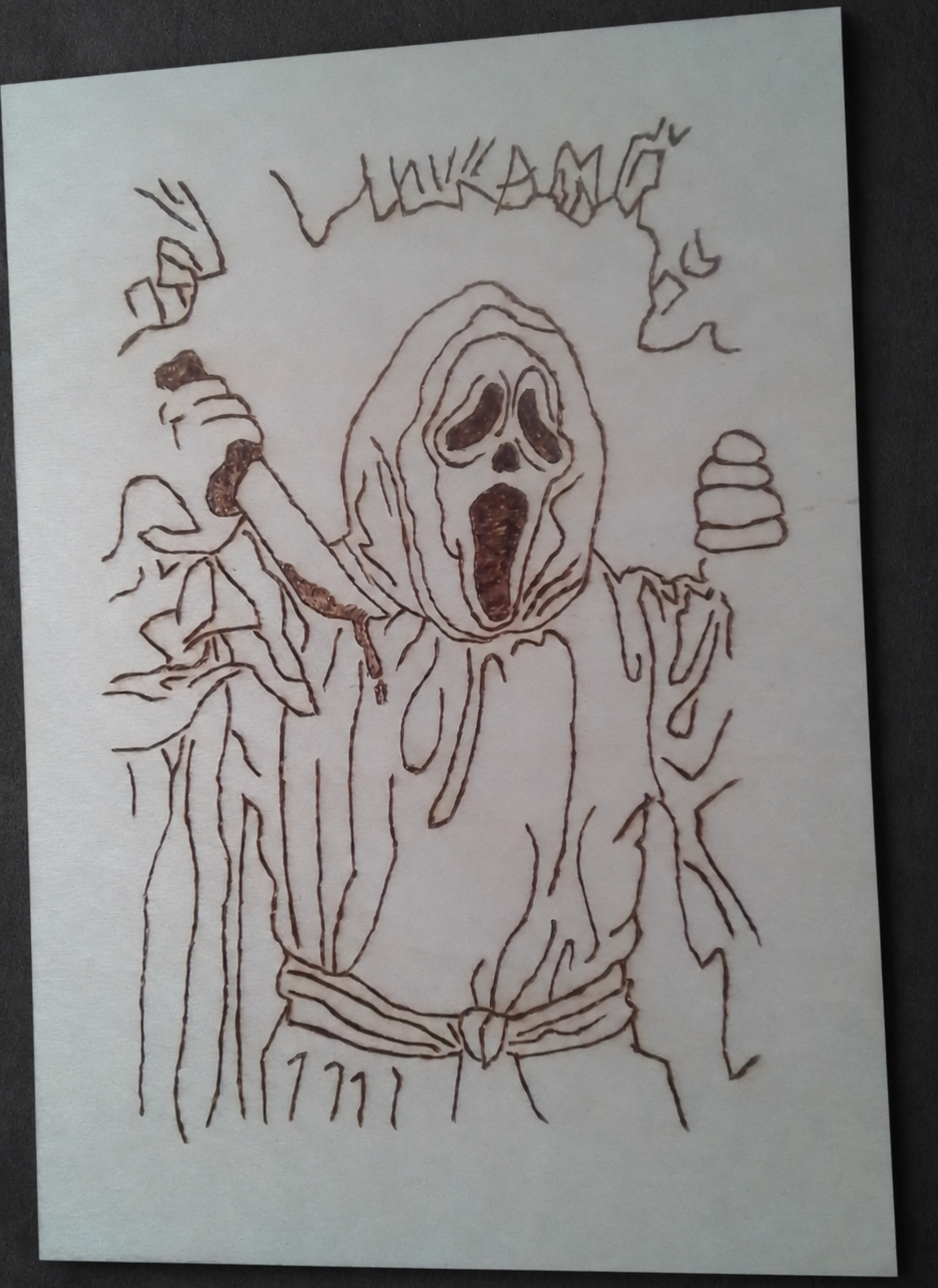 Scream – Pyrogravure artisanale sur bois