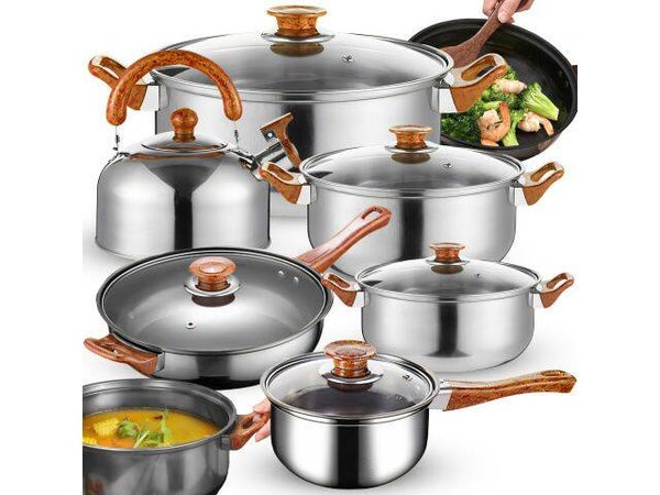 Retoo Topfset Edelstahl 12-teilig
