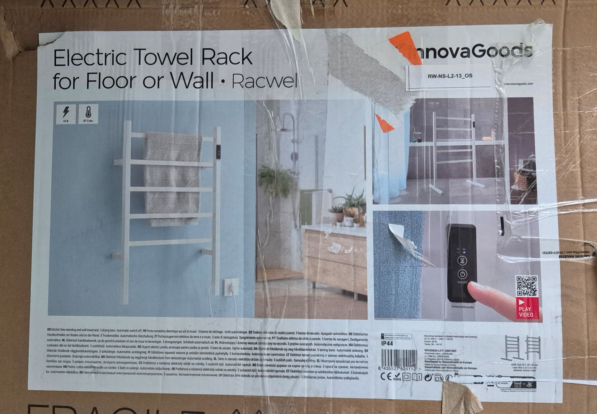 Elektrischer Handtuchtrockner für Wand und Boden