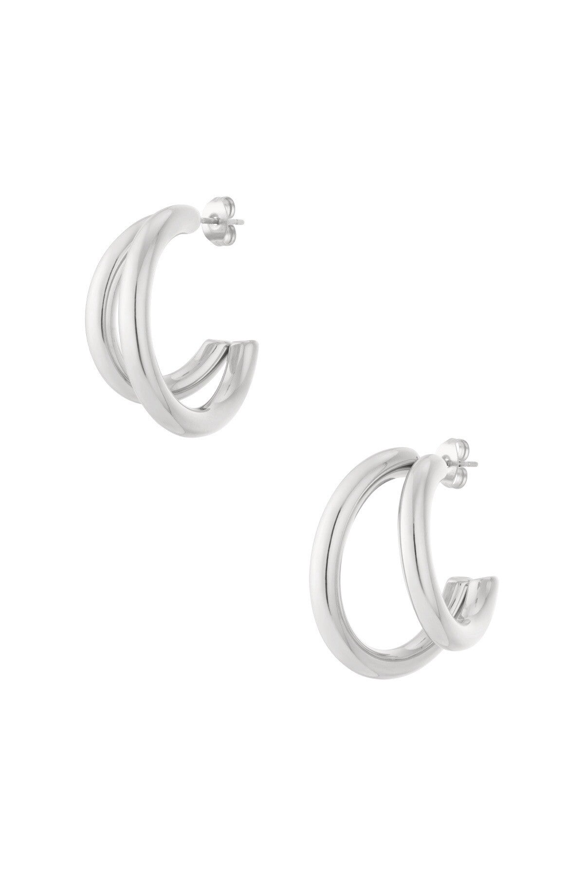 Double Hoops Zilver