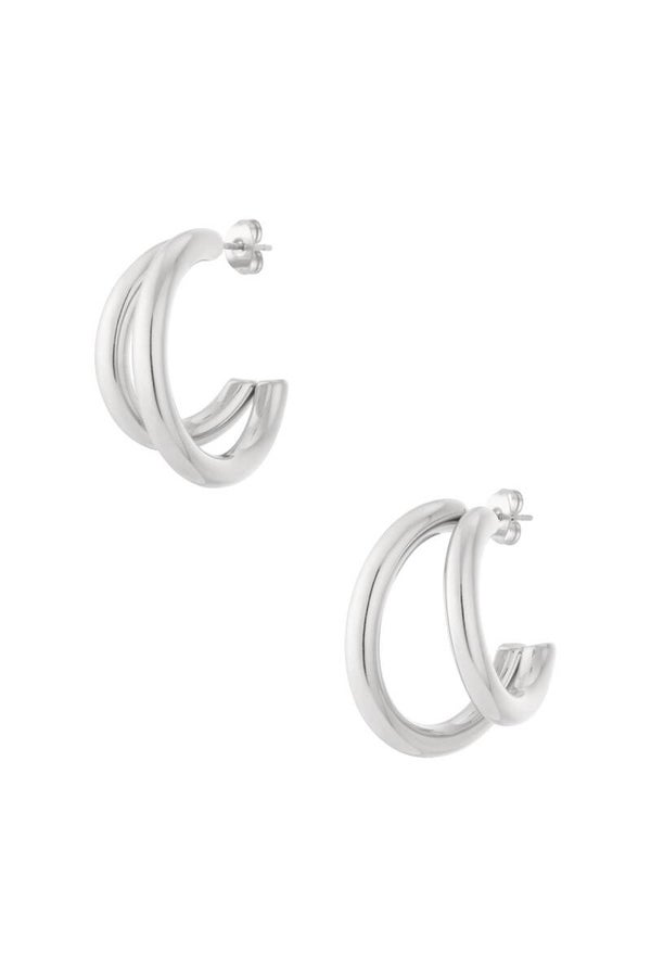 Double Hoops Zilver