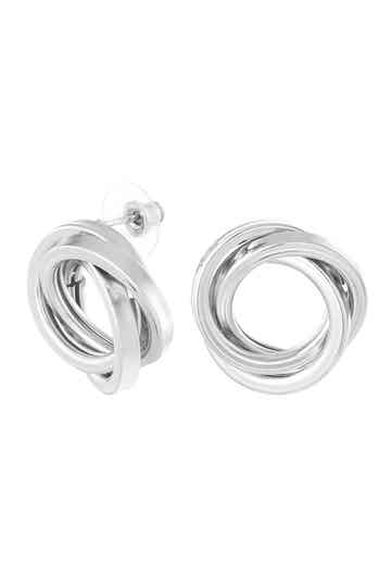 Oorbel Dubbele Ring Zilver