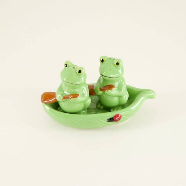 Frog in Boat Salt and Pepper Shaker Set