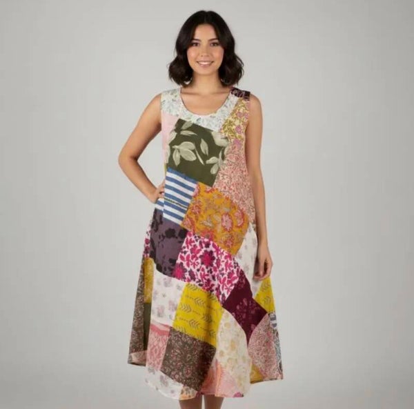 Cotton Patchwork Dress