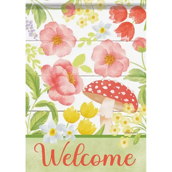 Mushroom Floral Garden Flag (Durasoft)