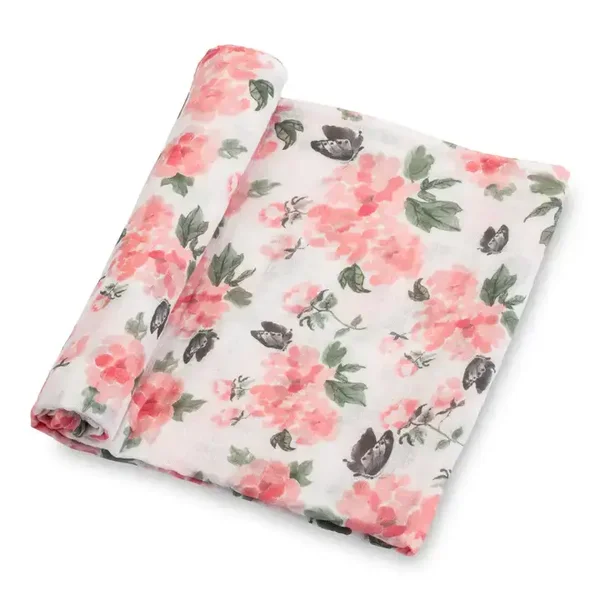 Baby Muslin Swaddle Blanket 47x47 Pretty in Peony