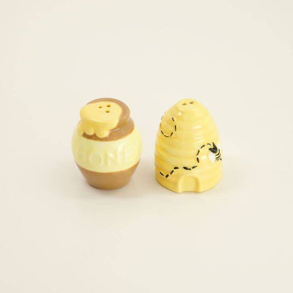 Mini Honey Pot and Beehive Salt and Pepper Shaker Set