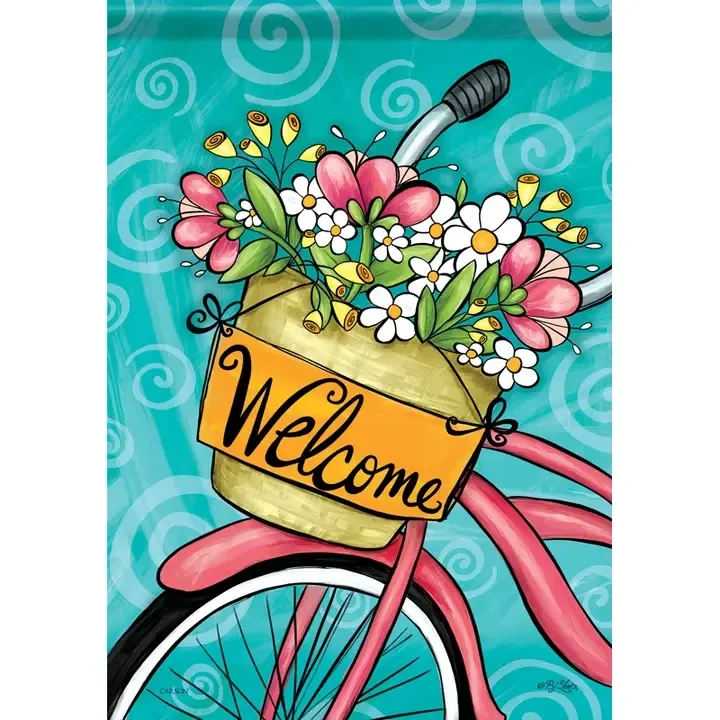 Spring Bike Garden Flag (Durasoft)