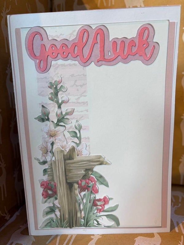 A lovely handmade good luck card