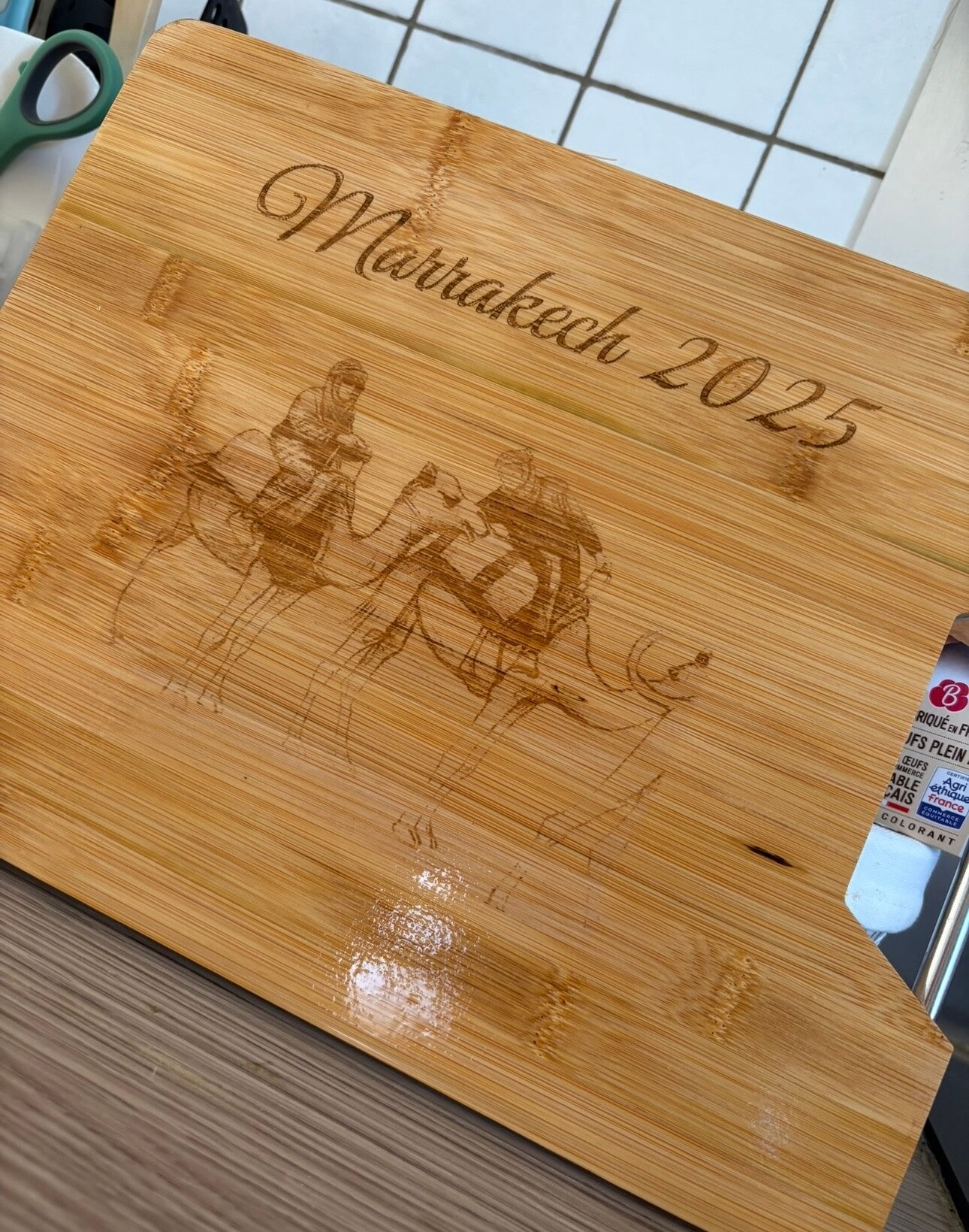 Planche  en bois gravée a votre image