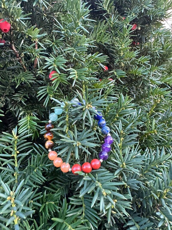 bracelet 7  chakras en perle naturelles