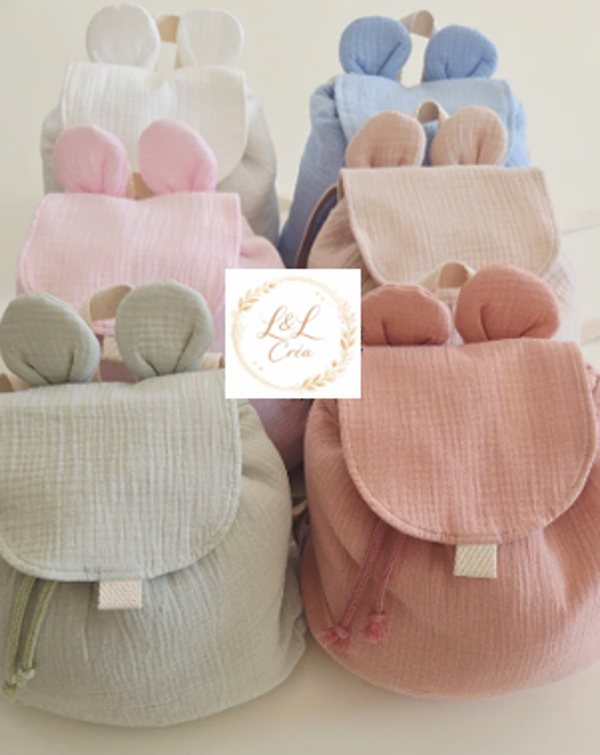 Sac à dos oreilles gaze de coton