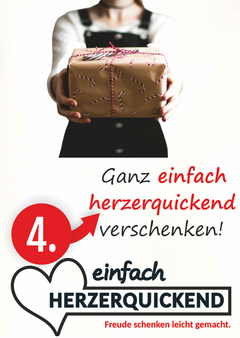 Erfreue deinen Beschenkten ganz nach dem Motto: einfach herzerquickend.