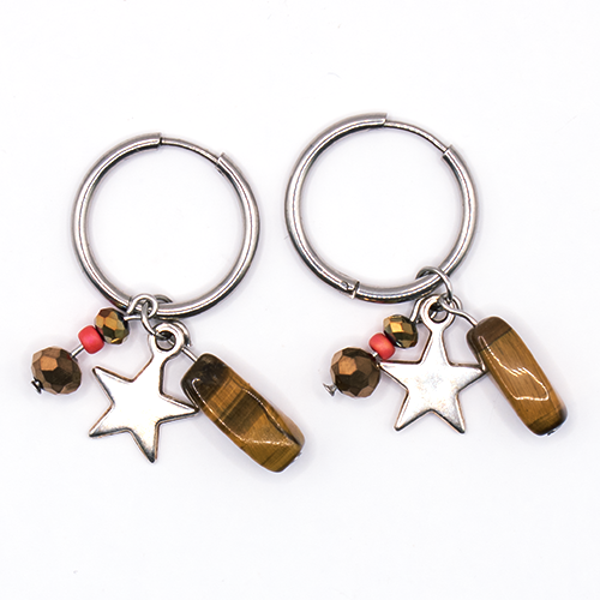 Oorbel zilver star