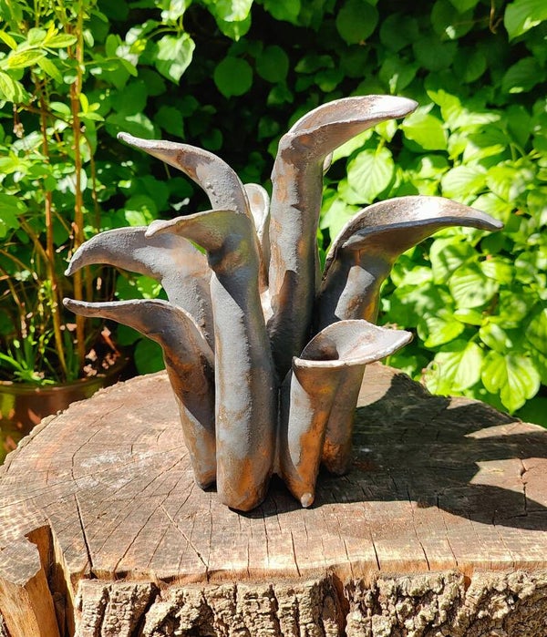 Bronze Cane Leaves Vase