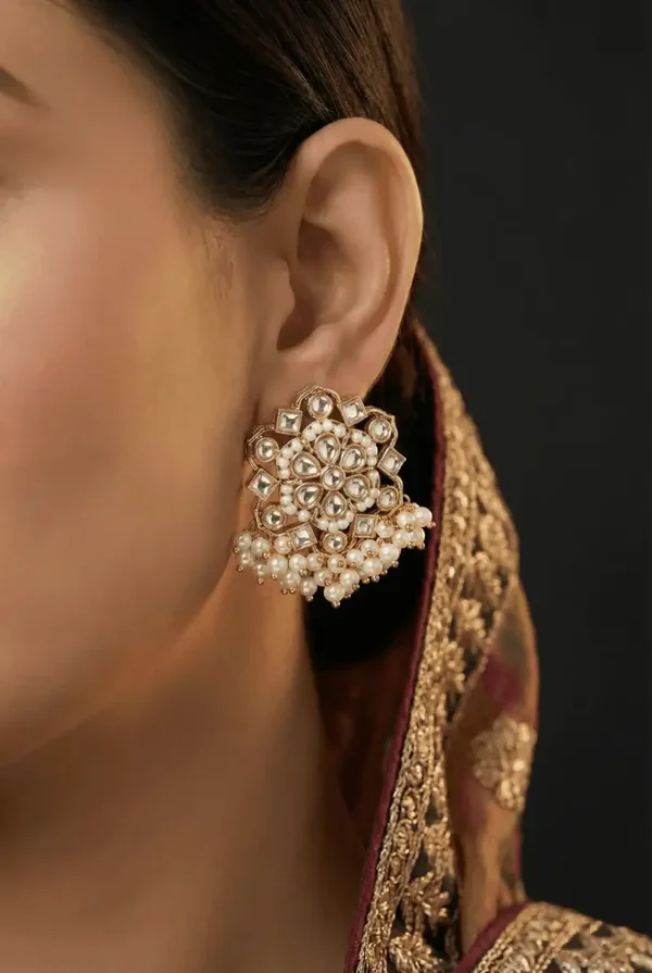 Mehmona Elegant Gemstone Pakistani Studs