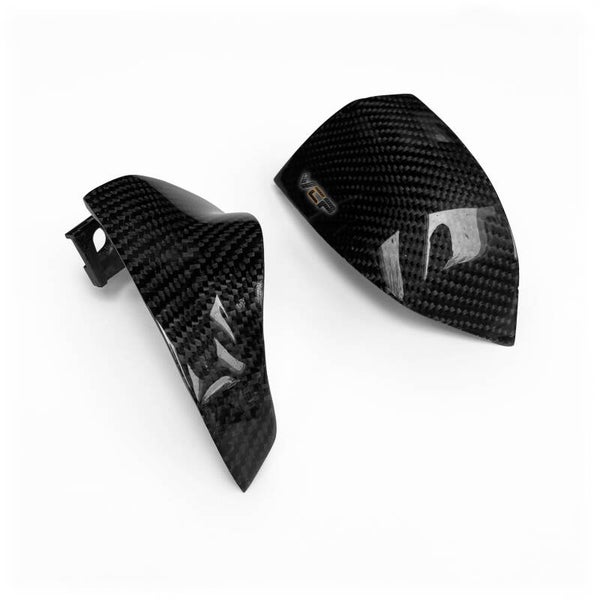 Carbon Treeplank Kappen / voetsteun afdekkap L+R Vespa Sprint/Primavera