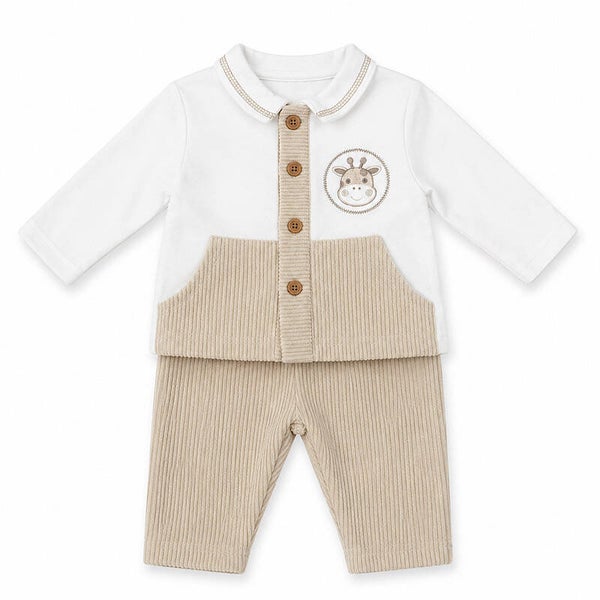 Baby Boys Corduroy Giraffe 2pc Set