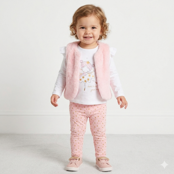 Girls 'Don't Hide Your Magic' 3 Piece Gilet Outfit Set