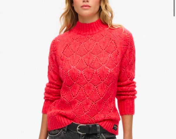 SUPERDRY pull rouge rose