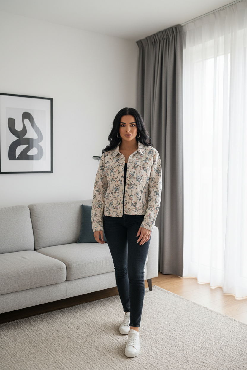 Veste en jean Pepe Future XL, motif floral