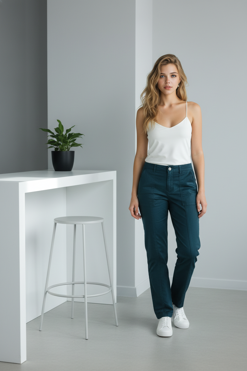 Street One Pantalon d'été Vert Sapin