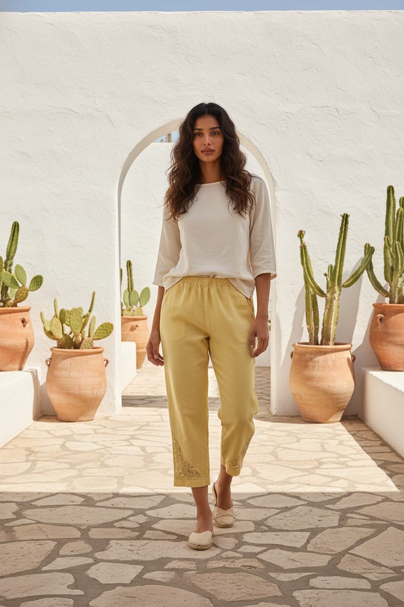 Pantalon Maloka Pauline jaune