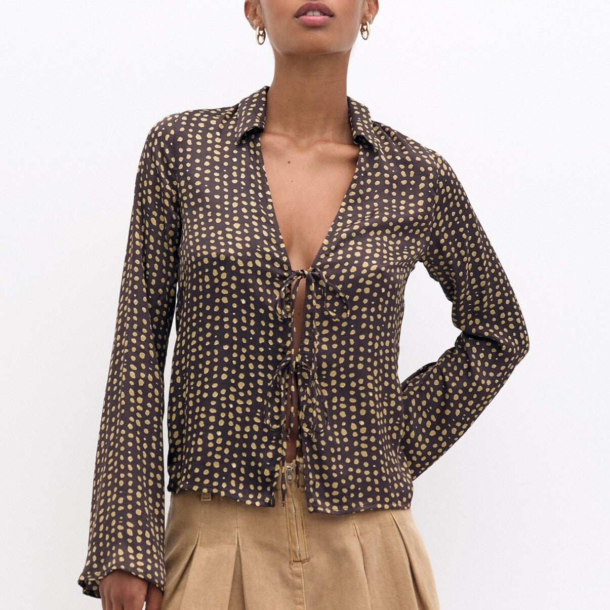 PULL&BEAR TIES - Blouse - mustard yellow