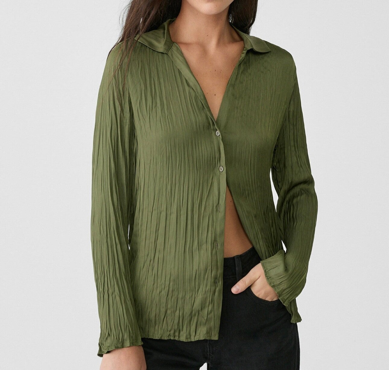 Stradivarius PLEATED - Chemisier - green