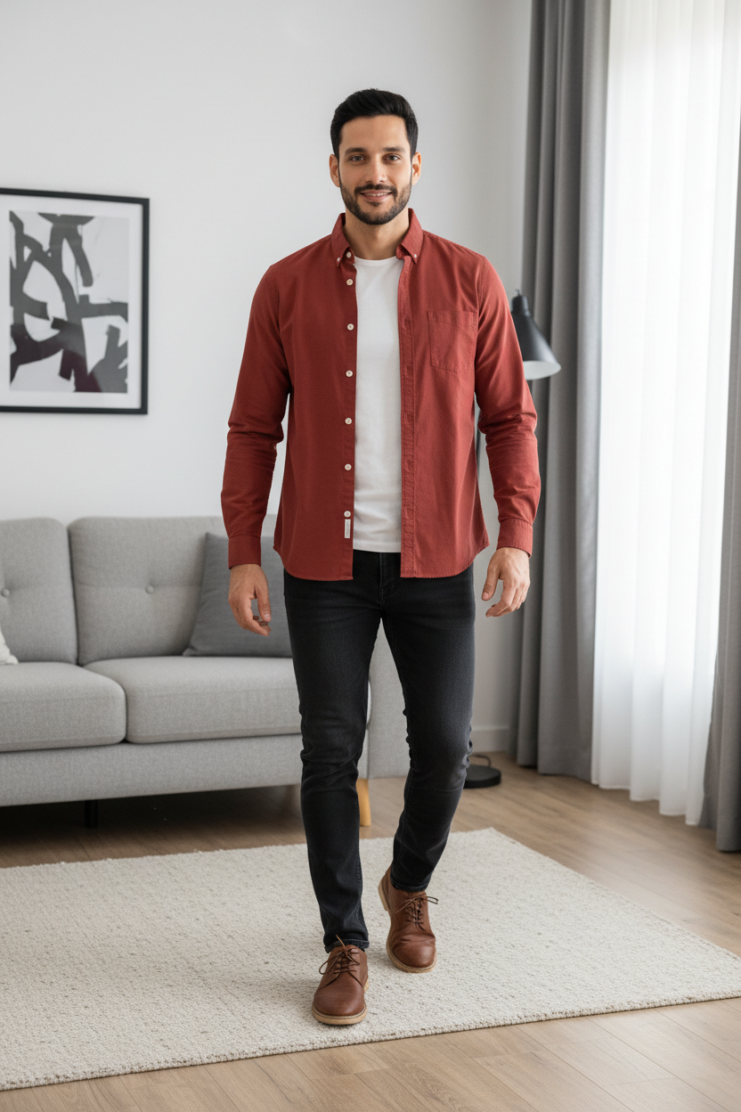 S.Oliver Chemise bordeaux homme,