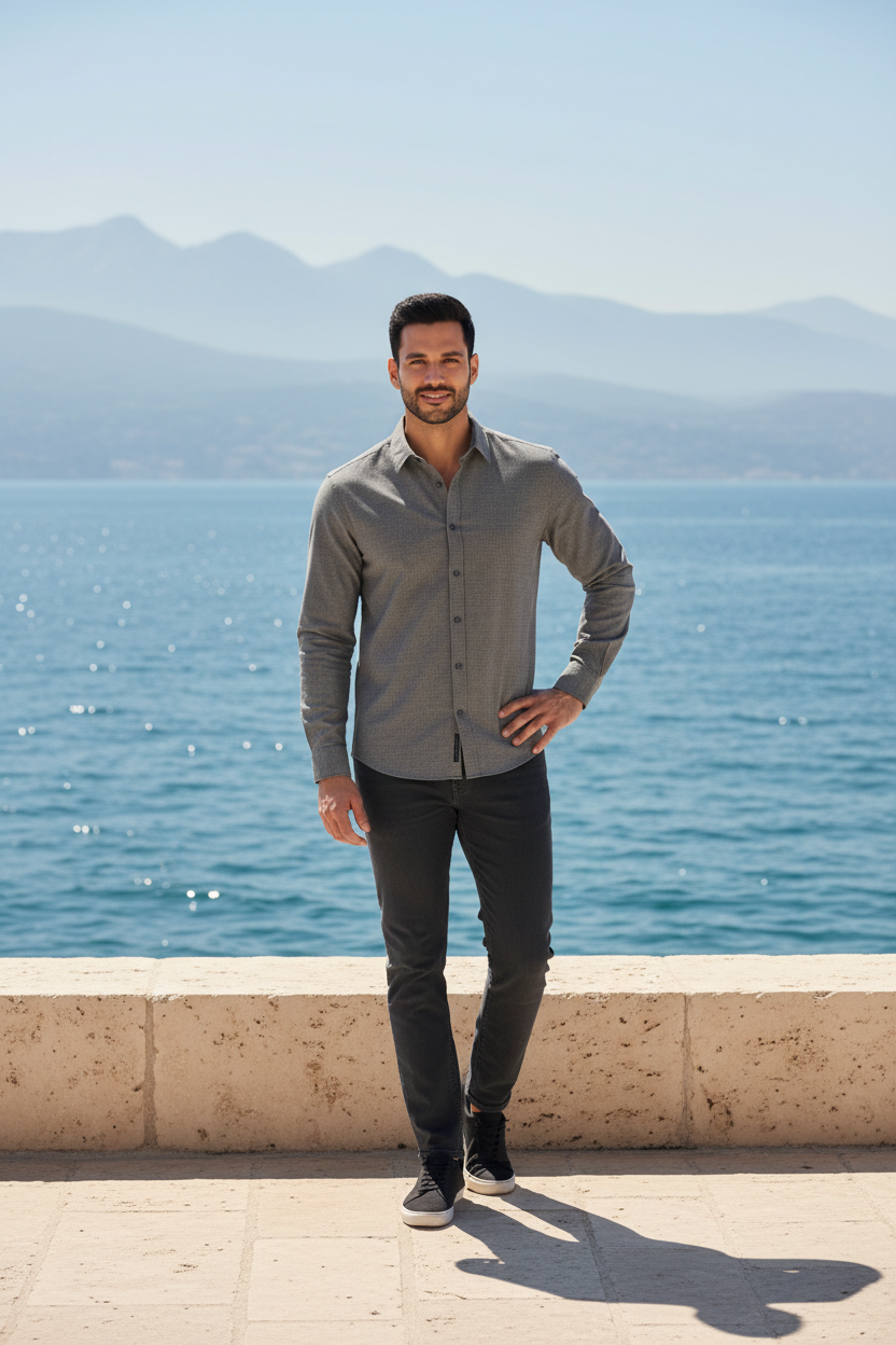 Chemise S.Oliver grise, taille L,