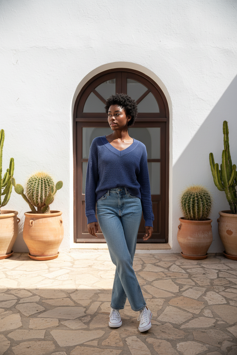 Pull Esprit bleu marine, ajouré