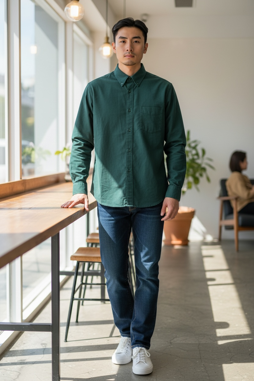 Chemise Esprit homme, neuve vert