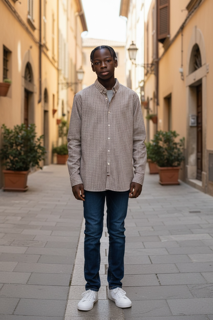 Colours & Sons Chemise homme Merlot Check