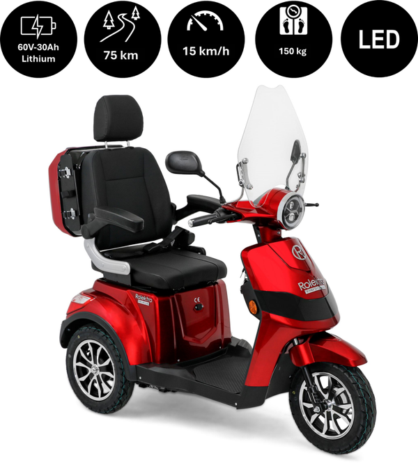 E-Trike 15 V.3 Premium Lithium-Ionen, 15 km/h, Rot