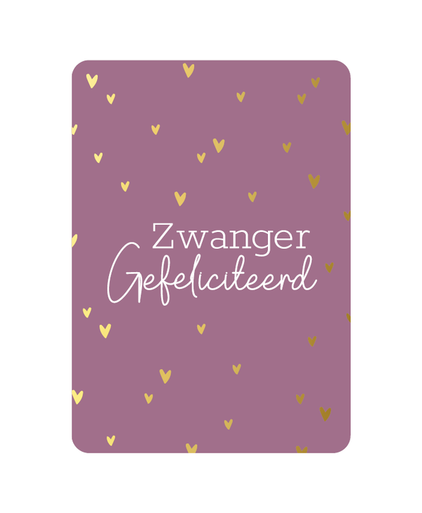 Wenskaart A6 - Zwanger gefeliciteerd hartjes