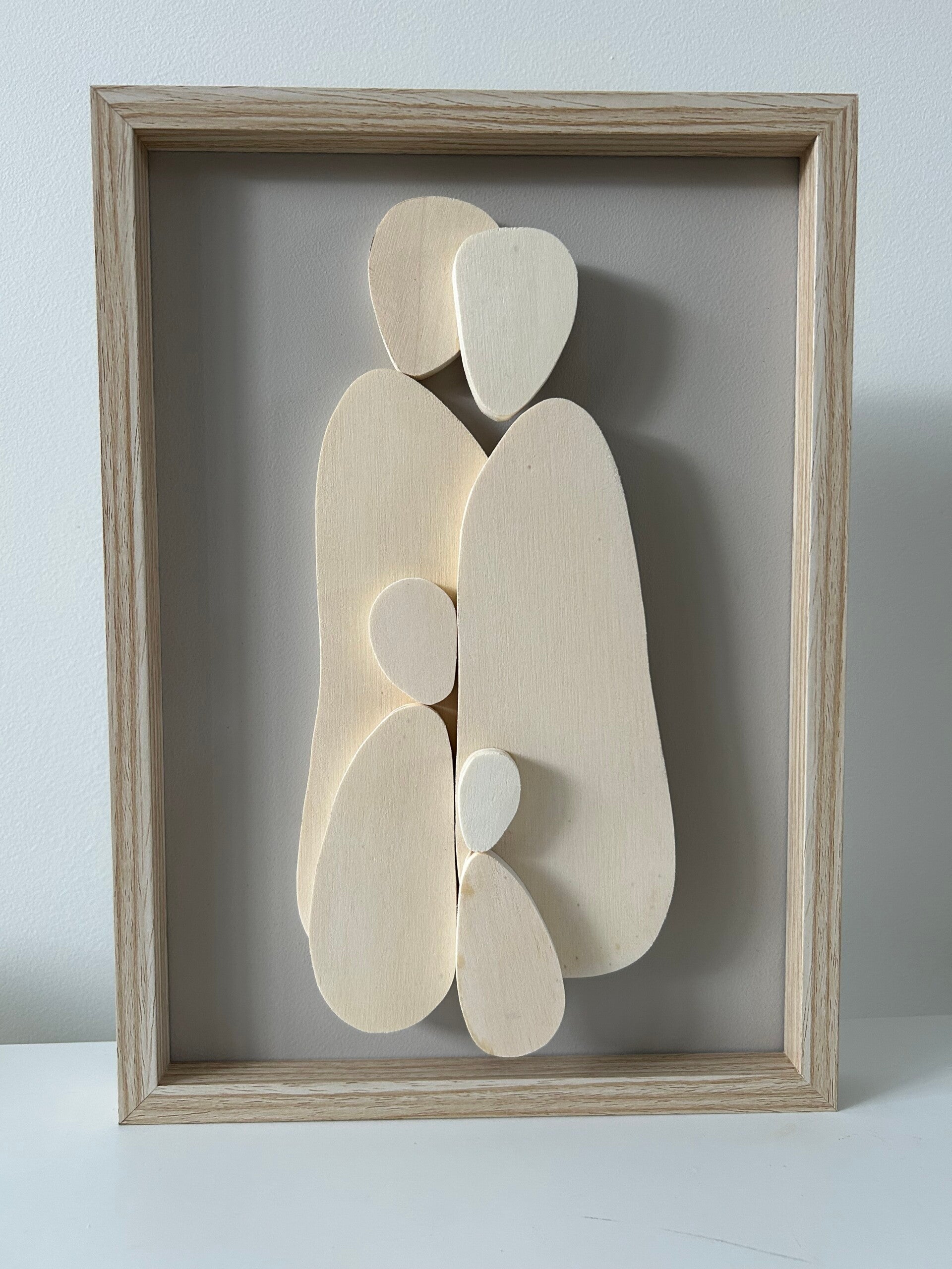 Houten familie portret