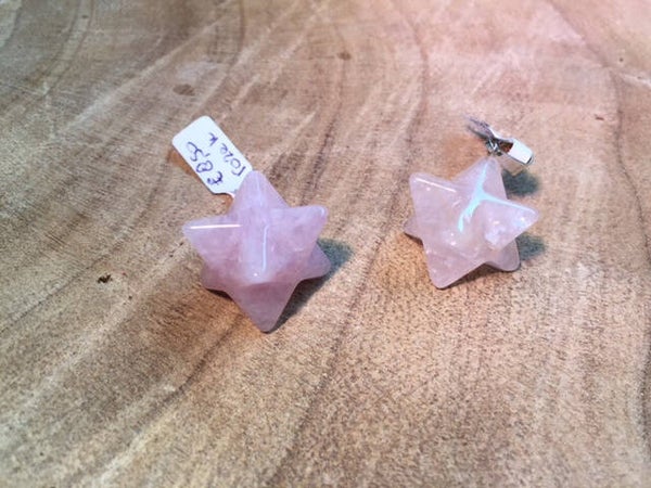 Roze kwarts Merkabah hanger