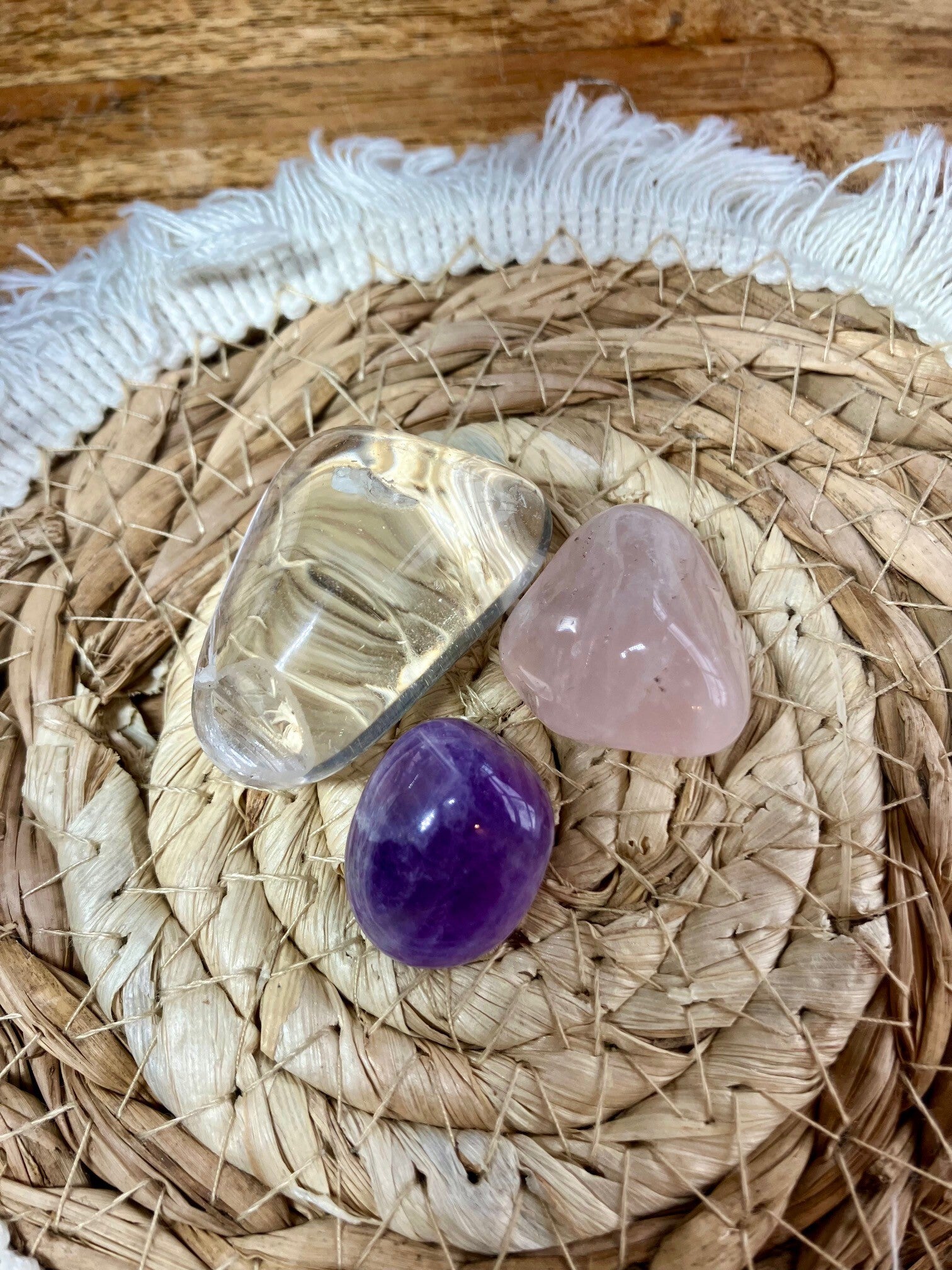 Gouden driehoek set trommelstenen 3