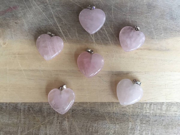 Roze kwarts hanger hartje