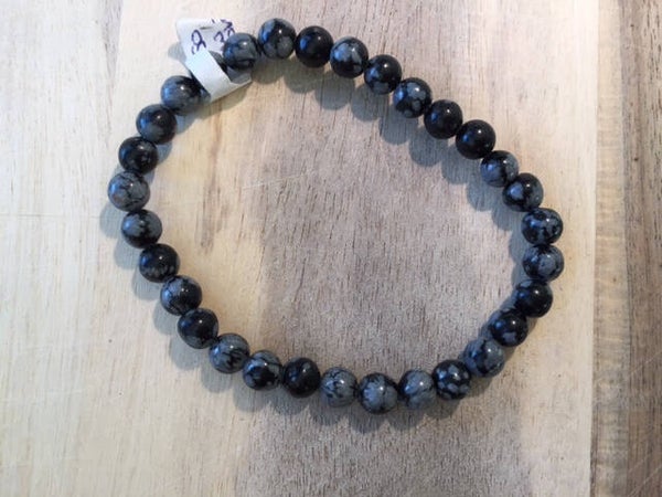 Armband Sneeuwvlok Obsidiaan