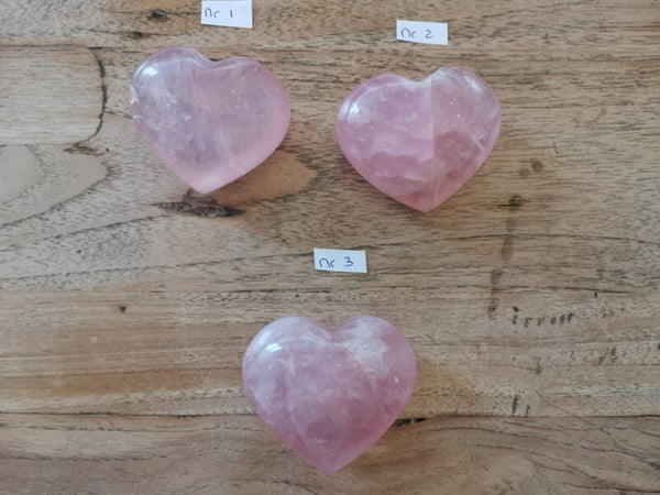 Roze kwarts hart - 6 - 6,5 cm