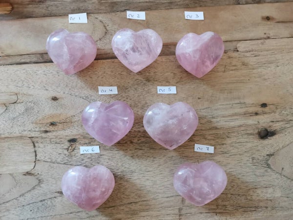 Roze kwarts hart - 5 - 5,5 cm