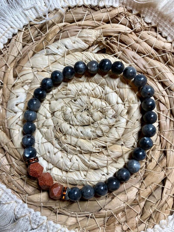 Armband Labradoriet met Goldflush
