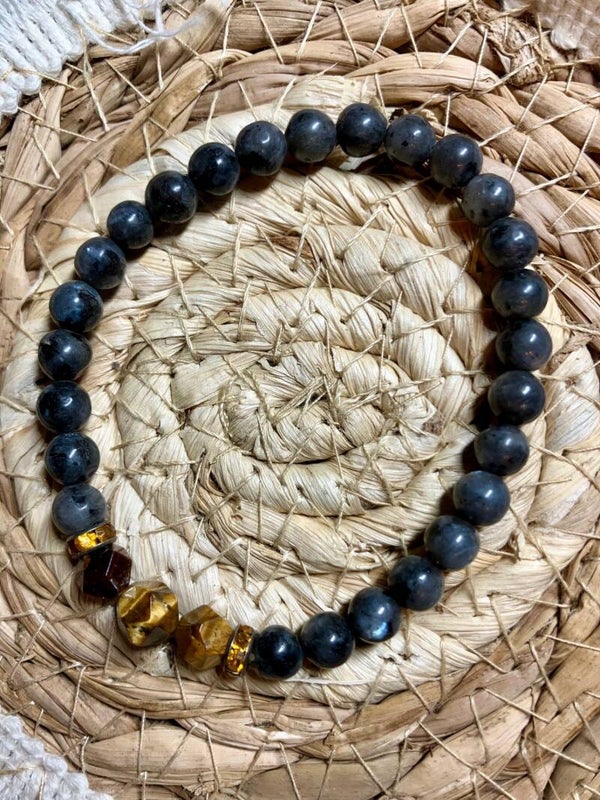 Armband Labradoriet met Tijgeroog