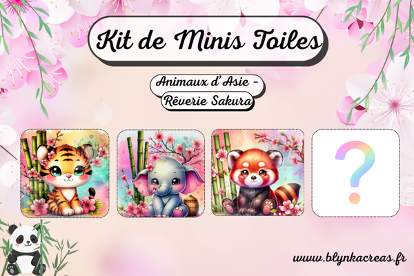 🌸💮Kit de Minis Toiles Animaux D'Asie -Rêverie Sakura by Lum'ia 🌸💮