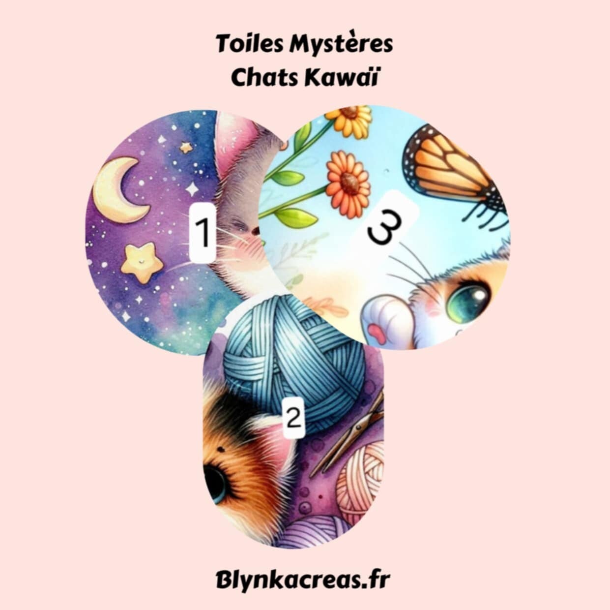 Toiles Mystères : Chats Kawaï