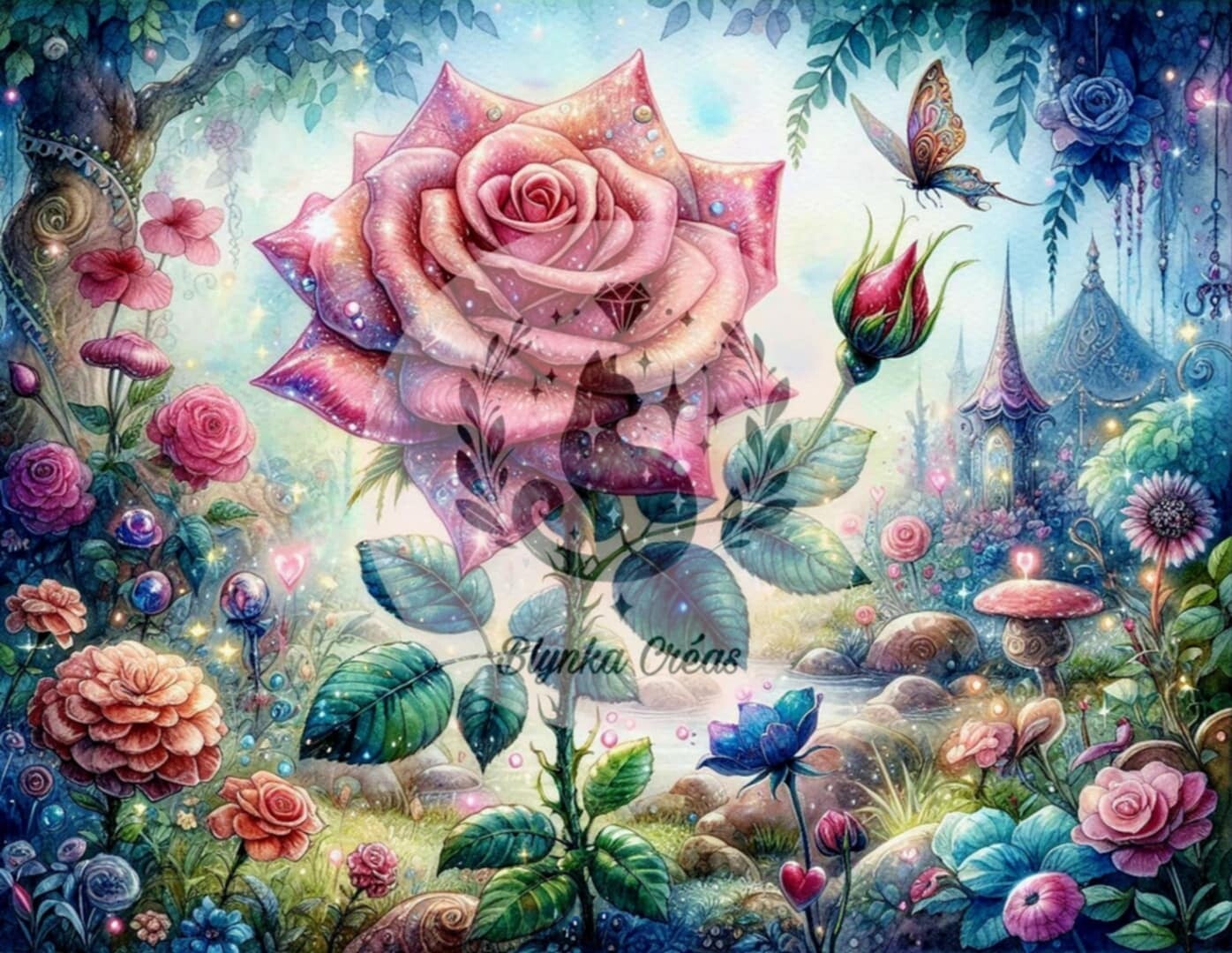 Rose Poudrée au Cœur de la Forêt de Lum'ia