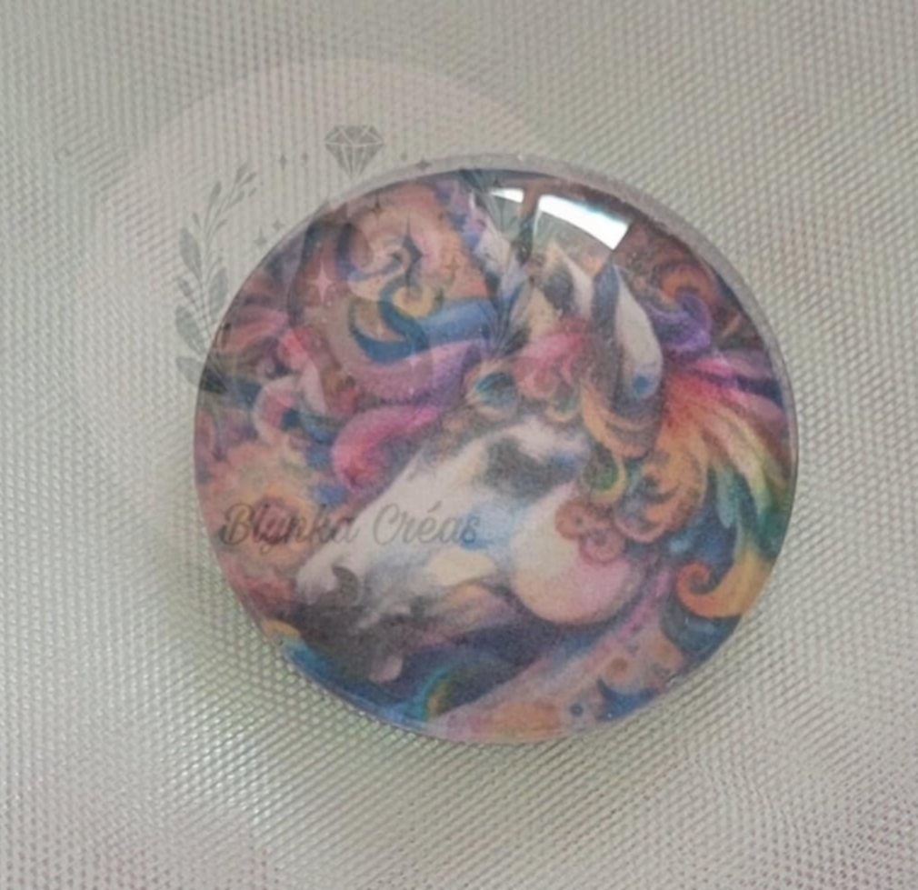 Cover-Minder en Verre : Licorne en Symphonie Mandala