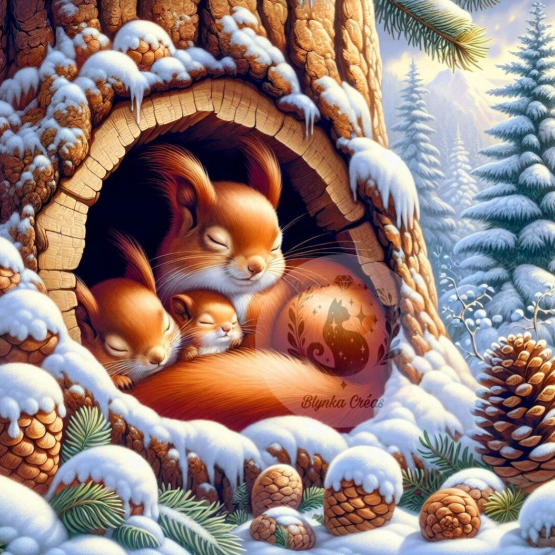 Rêves d'Hiver : La Famille Écureuil de Lum'ia
